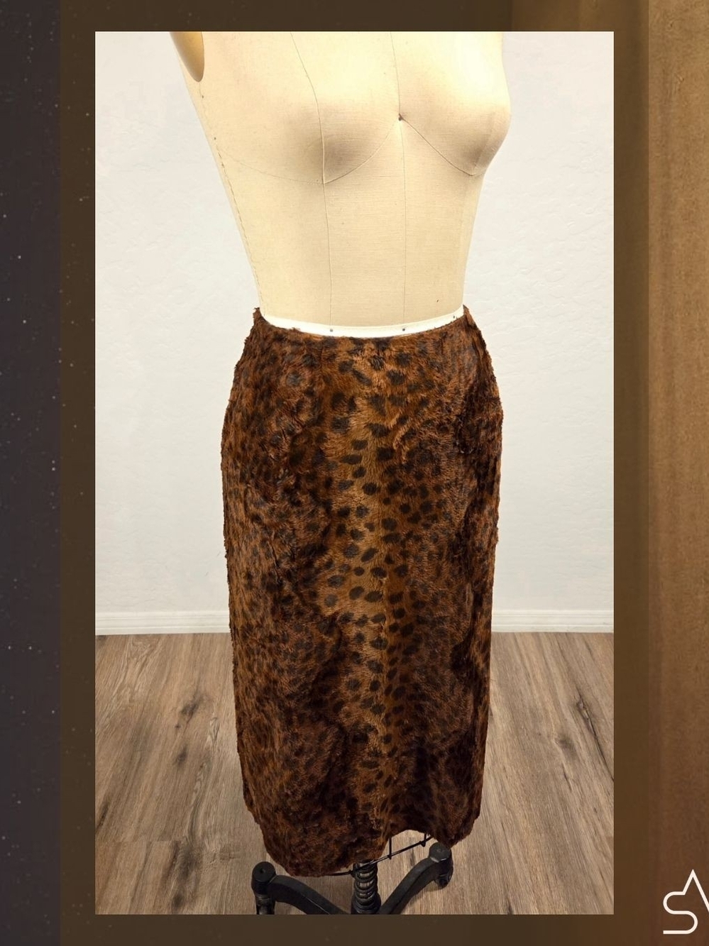Charles Gray London Vintage Gothabilly Luxe Faux Fur Pencil Skirt Size 4